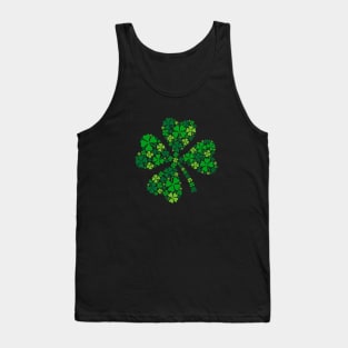 lucky four-leaf clover, green shamrock Tank Top